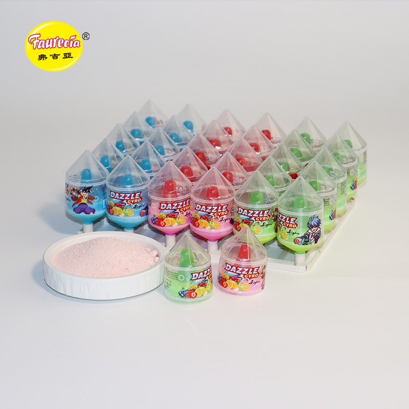 China Faurecia dazzle gyro shape candy fruit flavor lollipop 5g