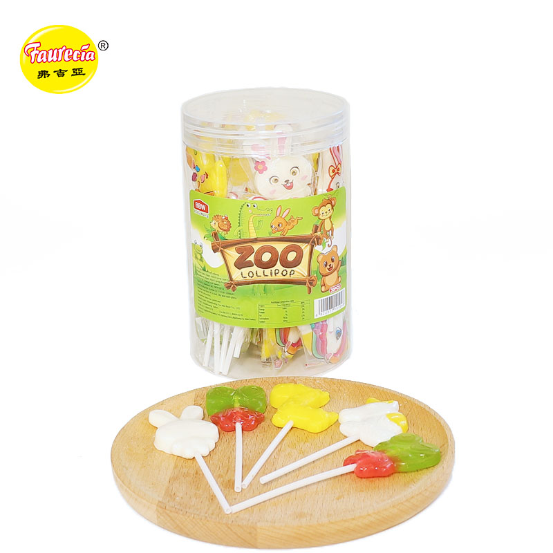 China Faurecia zoo lollipop animal carnival hard candy fruit